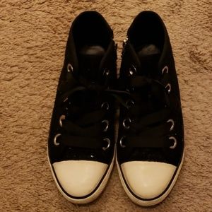 ASH Glittery Black Hightop NO WEDGE Sneakers